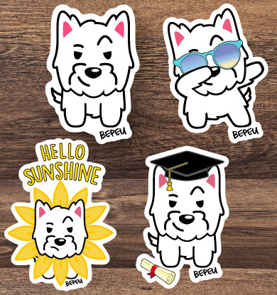 Assorted Vinyl Stickers (Pack of 4)